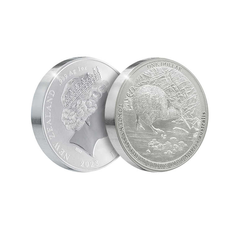 1 troy ounce silver Kiwi coin 2023 specimen angle 1 1 troy ounce silver Kiwi coin 2023 specimen angle 1