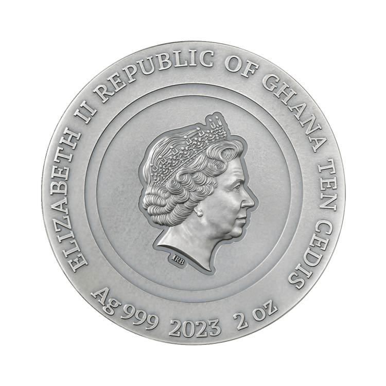 2 troy ounce silver coin Bumblebee antique finish 2023 back