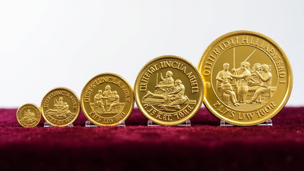austrian philharmonic coin sizes